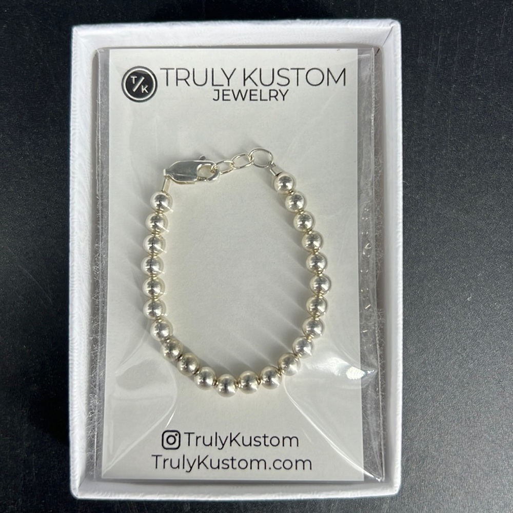 Silver Beaded Baby Bracelet